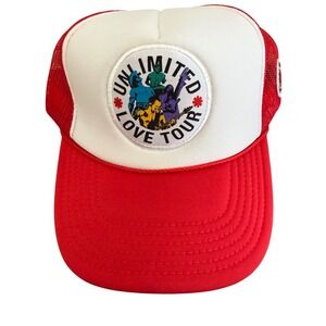 Red Hot Chili Peppers Unlimited Love Tour Trucker Hat White Red Mesh Snapback